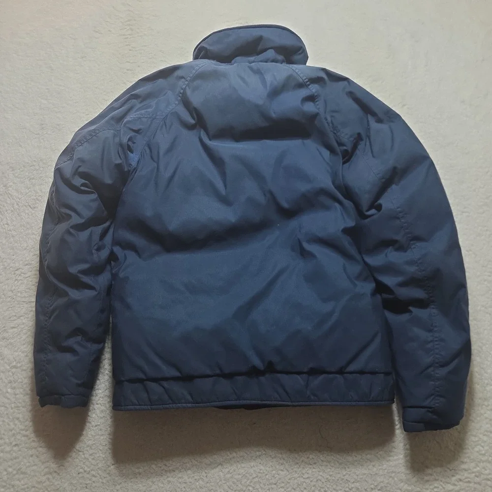 VTG 80s The North Face Sierra Down Jacket Made USA Blue Corduroy Collar Size Med